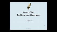 TCL lecture9 : TCL Data Structures | Lists in tcl | Part - 1