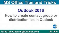 How to create a contact group (distribution list) in Outlook | Outlook Tutorial