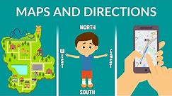 Maps and Directions | Types of Maps | Cardinal Directions | Video for Kids