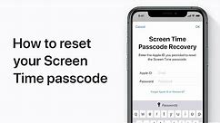 How to reset your Screen Time passcode on iPhone, iPad, and iPod touch — Apple Support