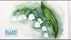 Lilly of the Valley Painting in Watercolor/ Painting negative space/ Watercolor techniques