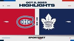 NHL Pre-Season Highlights | Canadiens vs. Maple Leafs - October 2, 2023