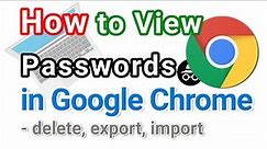 How to View a Saved Password in Google Chrome