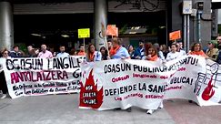 Manifestación multitudinaria en Bilbao contra el "desmantelamiento" de Osakidetza