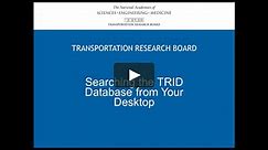 Using the New TRID Interface -- Searching TRID in your browser