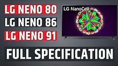 LG Nano Cell TV 2020 | LG Nano80 | LG Nano86 | LG Nano91 | Full Specification | Prime TV Tech