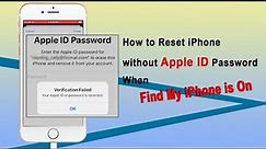 How to Factory Reset iPhone without Apple ID Password When Find My iPhone is On