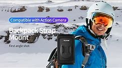 TELESIN 360° Rotate Backpack Mount Quick Release Adjustable Buckle Double J-hook
