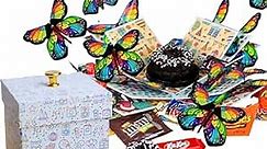 Send a Cake Explosion Box Gift with Flying Butterfly Surprise & Candy - Birthday, Holiday, Special Occasion – Birthday Treat for Women, Men, Adults, Kids