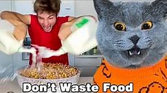 Just Use A Little Oscar! It’s Not Good To Waste Food😟👀|Oscar‘s Funny World|Cute And Funny Cat TikTok
