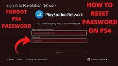 Forgot PS4 Password - How to Reset Password on PS4
