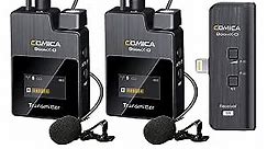 comica BoomX-D MI2 2.4G Wireless Microphone for iPhone, Wireless Lavalier Microphone with Dual Lav Mic for iPhone Video Recording Interview Vlog YouTube Facebook Tiktok Livestream