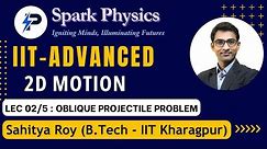 2D Motion Lecture 02/5 | Spark Physics : IIT-Advanced Series | Class XI | Sahitya Roy(IIT KGP)