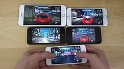 iPhone 6 Plus vs. iPhone 6 vs. iPhone 5S vs. 5 vs. 4S Need For Speed No Limits iOS 8.2 Beta 4 Review