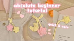 crochet moon & star ♡ headphone accessory | bookmark | bag charm |absolute beginner crochet tutorial