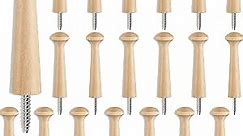 Wooden Shaker Peg Wood Screw-on Shaker Pegs 2.9 Inch Long Unfinished Wood Shaker Racks for Hanging Clothes Hats Towel and More DIY Paint Color (20 Pieces)