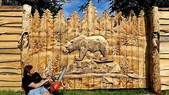 I made wooden GATES with a CHAINSAW in the country house