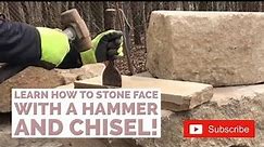 Stone Facing with A Chisel
