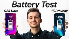 S24 Ultra vs iPhone 15 Pro Max - Real-World Battery Test!