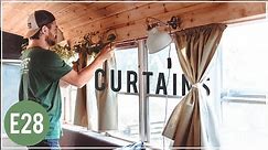 CHEAP & EASY DIY Curtains and Rods for Skoolie, van, RV or house! - E28