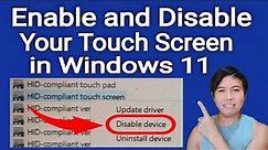 How To Enable And Disable The Touch Screen In Windows 11 | Windows 10