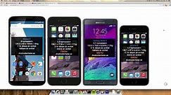 Nexus 6 vs. iPhone 6 Plus vs. Samsung Galaxy Note 4 vs. iPhone 6 - Size Comparison! - video Dailymotion