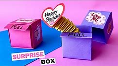 Birthday Surprise Box Idea/ How To Make Origami Surprise Box/ Origami Pop Out Box