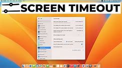 How to Adjust Screen Timeout on MacBook | Change Screen Lock Time