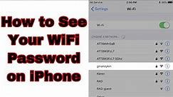 How to See Your WiFi Password on an iPhone - how to show wifi key or password on your iphone