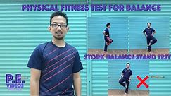 PHYSICAL FITNESS TEST FOR BALANCE | STORK BALANCE STAND TEST
