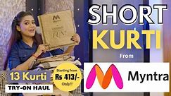 Trendy Short kurti from MYNTRA 💕 | Tryon | Honest Review || gimaashi