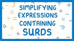 GCSE Maths - Surd Rules and Simplifying Expressions Containing Surds (Part 2/3) #41