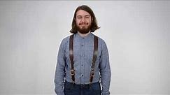 Handcrafted Leather Suspenders - Chain Stitched