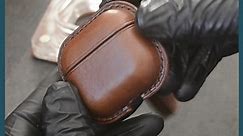 Man Makes Leather Earbud Case