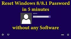 How to Reset Windows 8/8.1 Password without any software