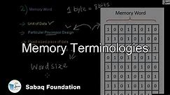 Memory Terminologies, Computer Science Lecture | Sabaq.pk