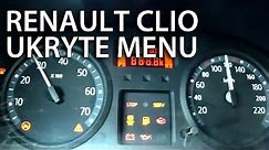Renault Clio II ukryte menu zegarów Thalia, Symbol, Dacia Logan (tryb serwisowy)
