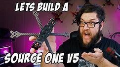 TBS Source One v5 FPV freestyle frame complete assembly guide // Bacon's Budget Build Step 1