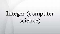 Integer (computer science)