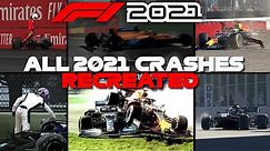 F1 2021 Game: RECREATING ALL CRASHES FROM THE 2021 SEASON