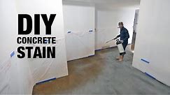 DIY Concrete Staining Basement Floor