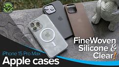 Apple FineWoven, Silicone and Clear Cases for the iPhone 15 Pro Max