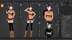 90's style Anime girl in Blender 3.3