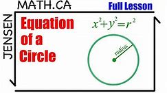 Equation of a Circle | grade 10 | jensenmath.ca