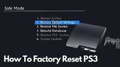 How To Factory Reset PS3