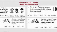 Misliša 2019- 1. razred -Zadaci 6-10 - 2.deo | Math Helper