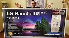 Large LG NanoCell 8K ULTRAHD 75 inch TV 2020 Unboxing: My first NanoCell TV