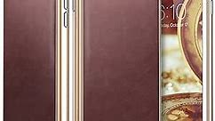 iPhone 8 Plus Leather Case, Vena [vLuxe][Leather Back | Metallized Button] Slim Protective Cover for Apple iPhone 8 Plus/iPhone 7 Plus (4.7") (Burgundy Red/Gold)