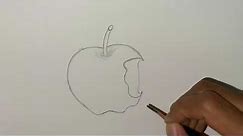 How to draw a bitten apple step by step