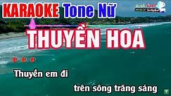 Thuyền Hoa Karaoke Tone Nữ - Beat Phối Mới | Nhạc Sống Thanh Ngân